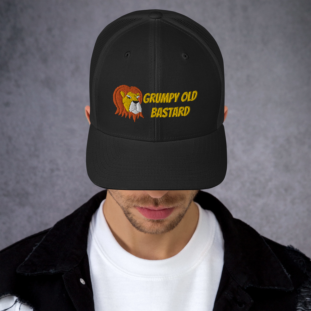 Grumpy Lion - Grumpy Old Bastard Trucker Cap Hat – Topical Tropes
