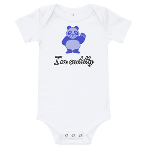 Howdy Panda - I'm Cuddly Baby Bodysuit Blue