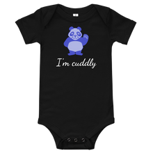 Load image into Gallery viewer, Howdy Panda - I&#39;m Cuddly Baby Bodysuit Blue