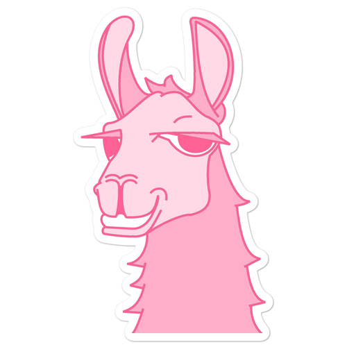 The Cool Llama - Sticker Pink