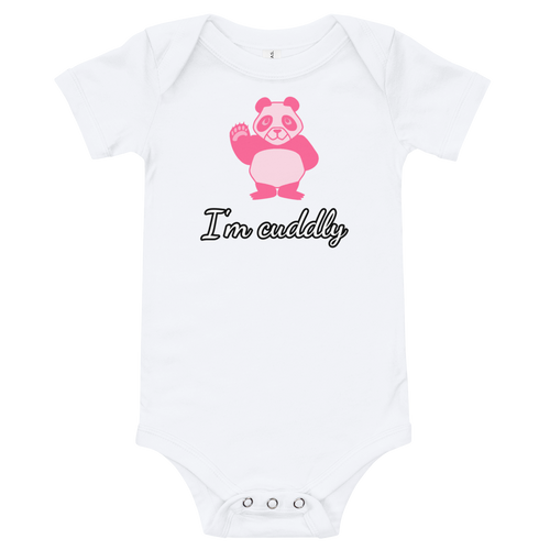 Howdy Panda - I'm Cuddly Baby Bodysuit Pink