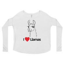 Load image into Gallery viewer, The Cool Llama - I Love Llamas Women&#39;s Long Sleeve Shirt