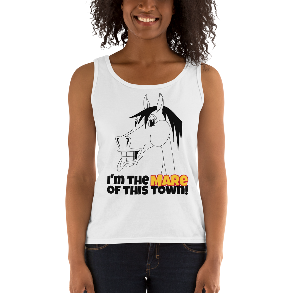 The Cheeky Horse - I'm The Mare Of This Town Ladies Tank Top Singlet