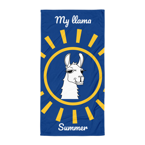 The Cool Llama - Beach Towel Blue