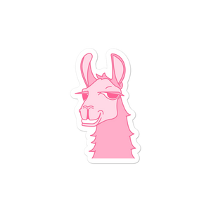 The Cool Llama - Sticker Pink