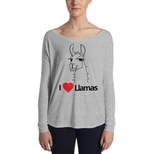 Load image into Gallery viewer, The Cool Llama - I Love Llamas Women&#39;s Long Sleeve Shirt