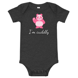 Howdy Panda - I'm Cuddly Baby Bodysuit Pink