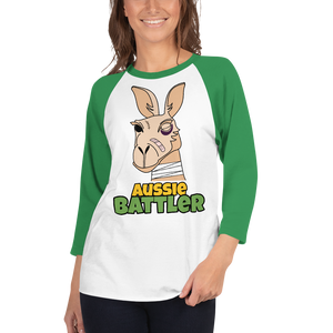 Australia - Aussie Battler Kangaroo Unisex 3/4 Sleeve Shirt