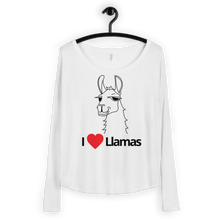 Load image into Gallery viewer, The Cool Llama - I Love Llamas Women&#39;s Long Sleeve Shirt