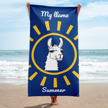 Load image into Gallery viewer, The Cool Llama - Beach Towel Blue