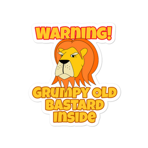 Grumpy Lion - Grumpy Old Bastard Sticker