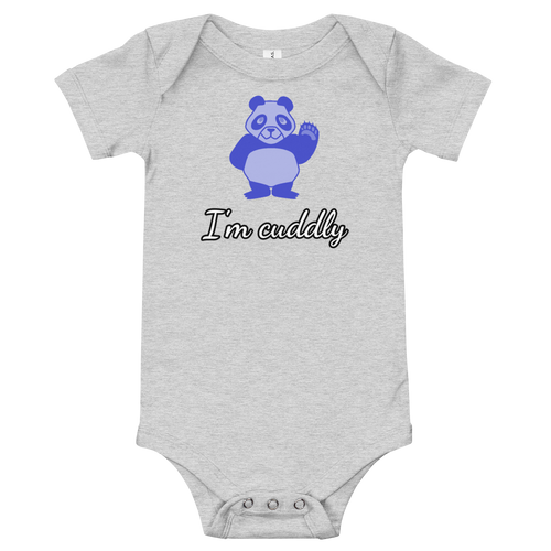 Howdy Panda - I'm Cuddly Baby Bodysuit Blue