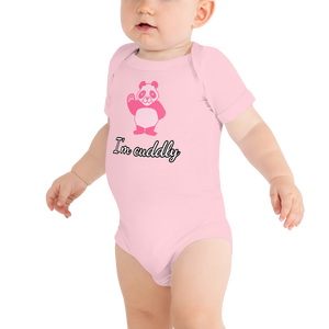 Howdy Panda - I'm Cuddly Baby Bodysuit Pink