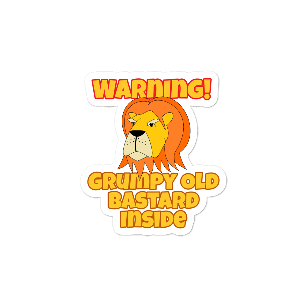 Grumpy Lion - Grumpy Old Bastard Sticker