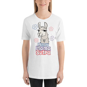 The Cool Llama - I Know Llama Sutra Light Coloured Unisex T-Shirt