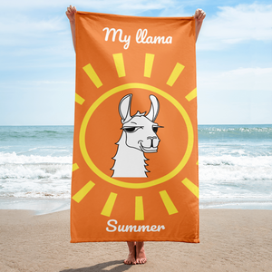 The Cool Llama - Beach Towel Orange