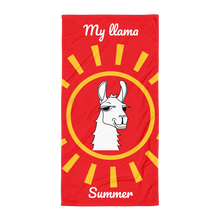 Load image into Gallery viewer, The Cool Llama - Beach Towel Red