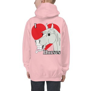 The Cheeky Horse - I Love Horses Kids Hoodie