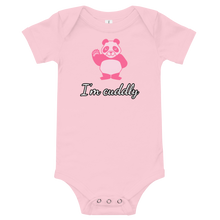 Load image into Gallery viewer, Howdy Panda - I&#39;m Cuddly Baby Bodysuit Pink