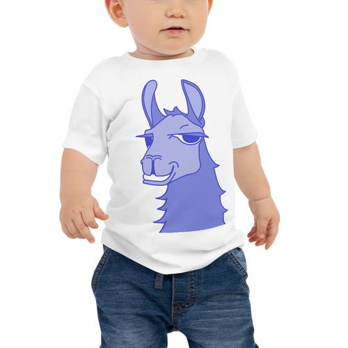 The Cool Llama - Baby T-Shirt Blue