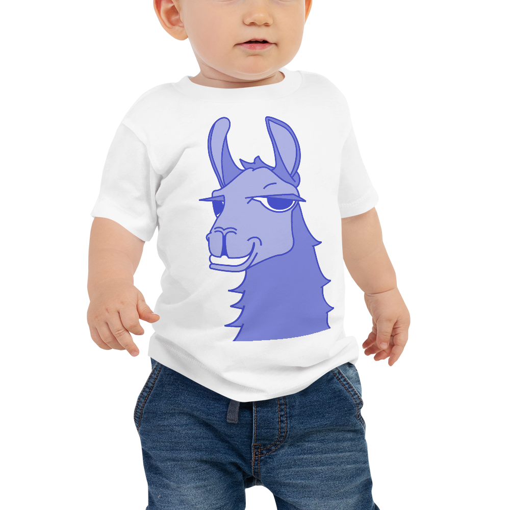 The Cool Llama - Baby T-Shirt Blue