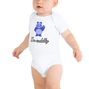 Howdy Panda - I'm Cuddly Baby Bodysuit Blue