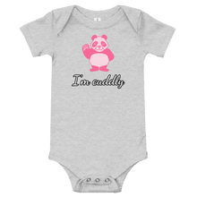 Load image into Gallery viewer, Howdy Panda - I&#39;m Cuddly Baby Bodysuit Pink