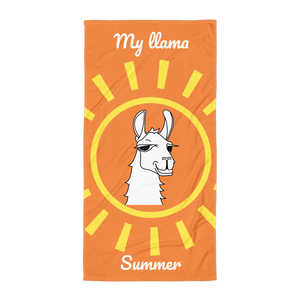 The Cool Llama - Beach Towel Orange