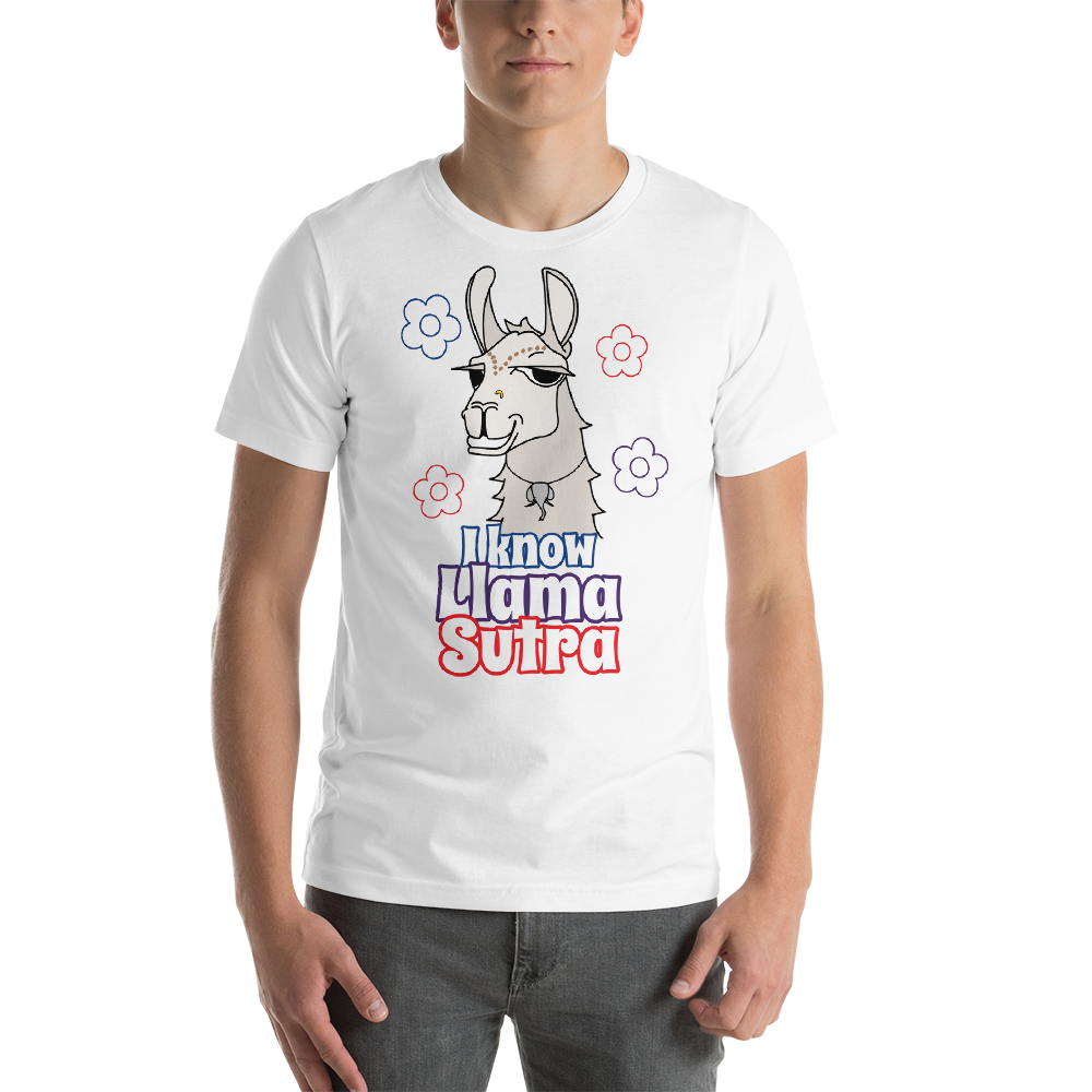 The Cool Llama - I Know Llama Sutra Light Coloured Unisex T-Shirt