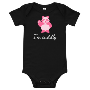 Howdy Panda - I'm Cuddly Baby Bodysuit Pink