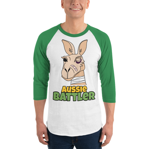 Australia - Aussie Battler Kangaroo Unisex 3/4 Sleeve Shirt